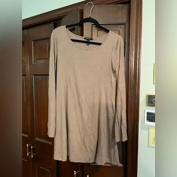 Forever 21 Long sleeve Taupe T-shirt Dress